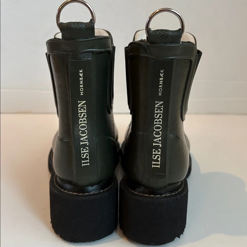 Ilse Jacobsen Rub 47’ short rubber waterproof boots w heel army green Sundance